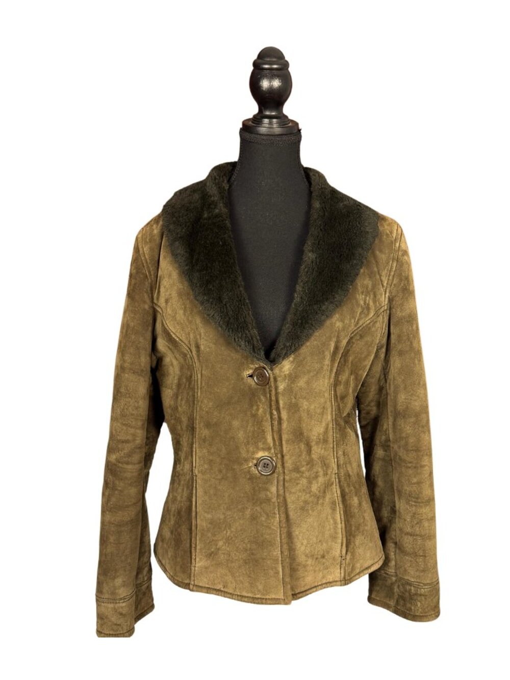 Vintage Olive Green Leather Jacket, Danier Shearling Coat, Indie Cowgirl Jacket